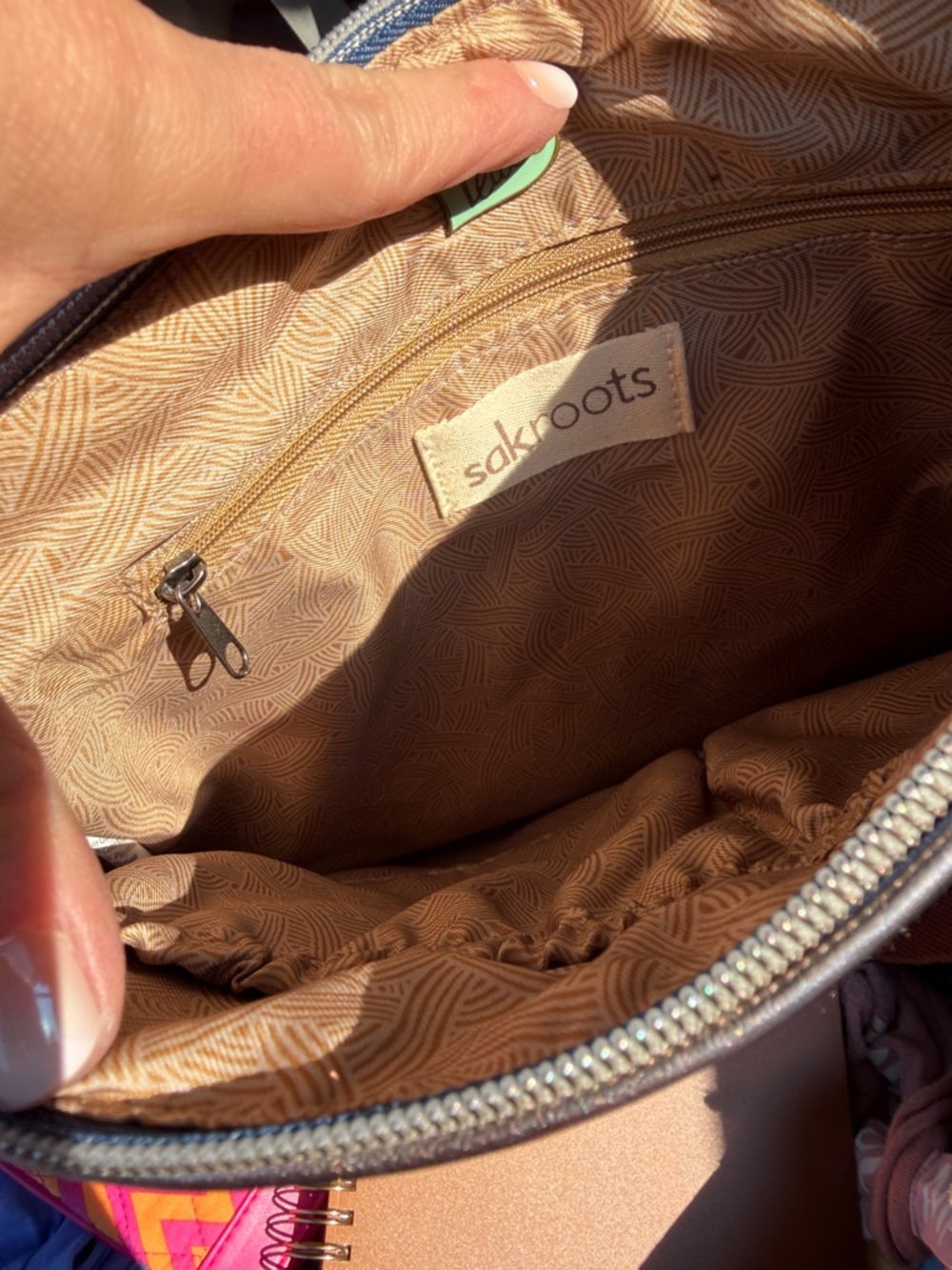 Sakroots Denim Crossbody – Embroidered Multicolor Elephant – Medium – Like New - Picture 2 of 5